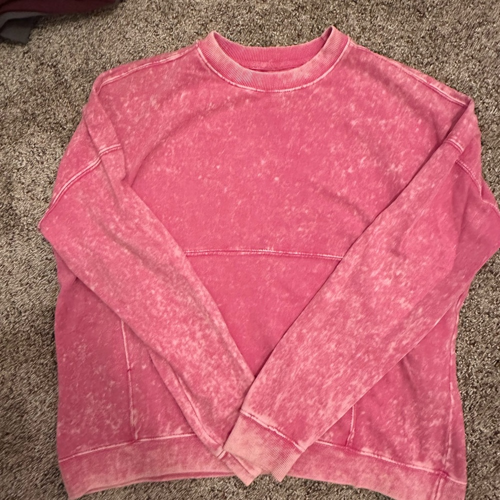 Pink Crew Neck Long Sleeve Sweatshirt - Picture 2 of 3